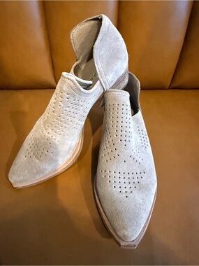 Gianni Bini Taupe  Perforated Slip-On Mules